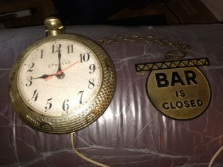 Spartus Vintage Bar Clock,  actually runs backward 3