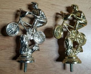 2 Vintage Bmx Bike Trophy Toppers Bicycle Race Racing