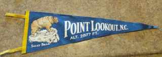 Vintage Souvenir Felt Pennant - Point Lookout,  North Carolina