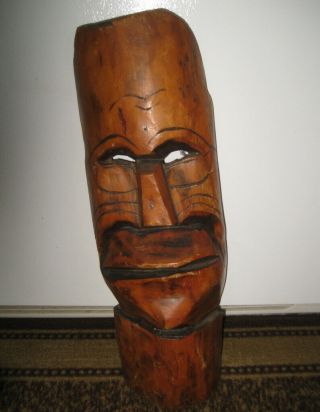Native American Indian Hand Carved Wood Totem Mask Cultures Fetishes & Totems