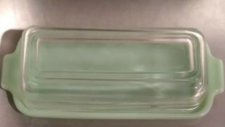 Vintage Jadeite Fire King Covered Butter Dish In