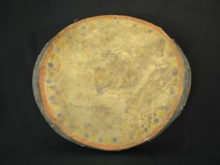 A Plains Painted Hide Hand Drum,  Native American Indian Artifact,  C.  1890