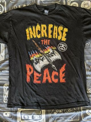 Vintage Stussy Increase The Peace T - Shirt Mens Size Large