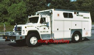 Fire Apparatus Slide,  Rescue 1,  North Stonington / Ct,  1987 Ih / Marion
