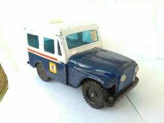Vintage Tin Plate Land Rover,  Jeep 1/16 Scale Money Box Hard.