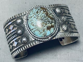 Extraordinary E Bill Navajo 8 Turquoise Sterling Silver Bracelet