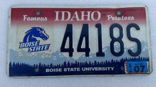2013 Idaho Boise State University License Plate / Broncos Logo