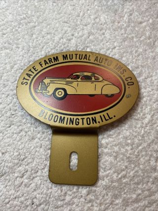 Vintage State Farm Mutual Auto Insurance Bloomington Ill License Plate Topper