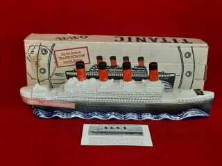 Vintage Collectible Ceramic Liquor Decanter R.  M.  S Titanic By Paul Lux 1970