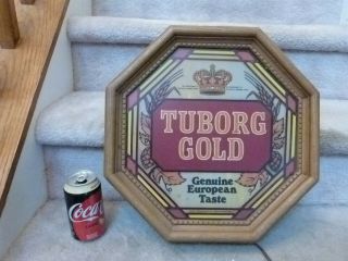 VINTAGE 1980 Tuborg Gold Beer Light Up Wall Hanging Sign 16 
