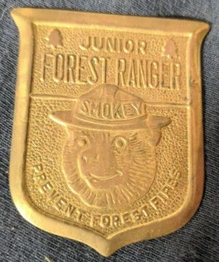 Vintage Smokey Bear Junior Forest Ranger Pin.