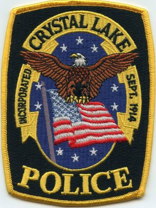 Crystal Lake Illinois Il Yellow Border Police Patch