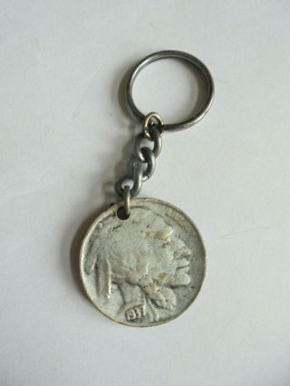 Cool Vintage 1st National Bank Centralia Il Buffalo Nickel Advertising Keychain