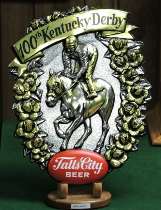 Falls City Beer Louisville,  Ky.  100th Kentucky Derby,  1974 Vacuform Plastic Sign