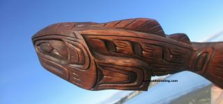 Northwest Coast Native First Nations Art Carved Salmin Sculpture Pacific Canada