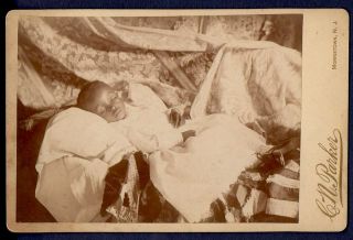 Black Girl Post Mortem Morristown Nj 1880s Cabinet Photo African American Child