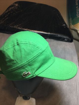 Ultra Rare Vintage Lacoste 5 Panel Made in France Light Green Cap Size 2 2