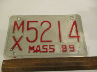 1989 Mass Motorcycle License Plate Tag