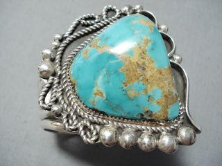 Ray Nez Navajo Royston Turquoise Sterling Silver Huge Bracelet