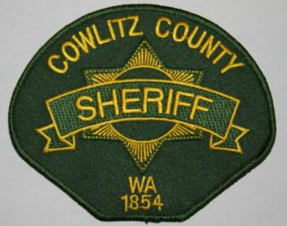 Cowlitz County Sheriff Patch,  Washington,  Green Background
