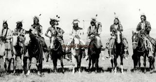 1900s Native American Indian Warriors Mounted Horseback Glass Photo Negative BB 2