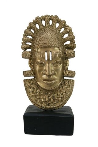 Queen Idia Bronze,  African Decorative Art,  Queen Mother Iyoba Mask Benin Nigeria