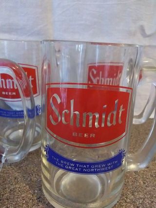 4 Vintage Schmidt Beer Mugs 
