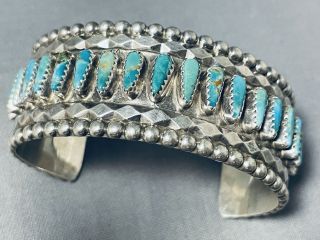 Tommy Lowe Vintage Navajo Kingman Turquoise Sterling Silver Bracelet