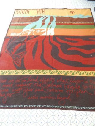 Vintage Special Leather Label Sahalie Pendleton Trade Blanket Indian Western