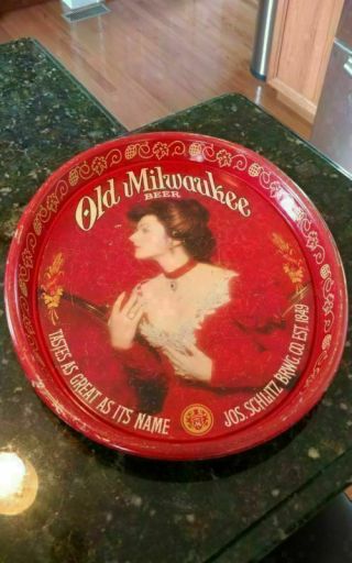 Vintage Old Milwaukee Beer Tray Wisconsin Schlitz Brewing Company Part 86211