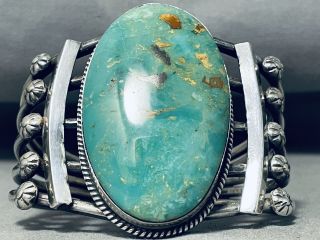 Monster Heavy Vintage Navajo Royston Turquoise Sterling Silver Bracelet