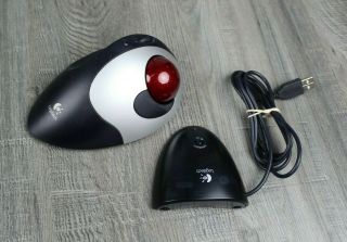 Logitech Cordless Optical Trackman T - Rb22 With Receiver.  Vintage Mouse