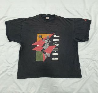 Vintage Michael Jordan Nike T - Shirt Dunk Single Stitch Made In Usa Xl Black