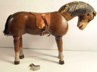 Antique Schoenhut Humpty Dumpty Circus Jointed & Decal Eyed Horse C1920 - 30s