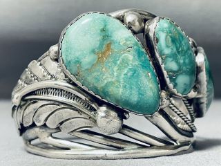 One Of The Most Unique Vintage Navajo Royston Turquoise Sterling Silver Bracelet