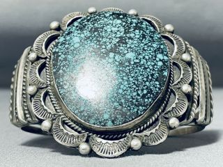 Marc James Huge Vintage Navajo Spiderweb Turquoise Sterling Silver Bracelet