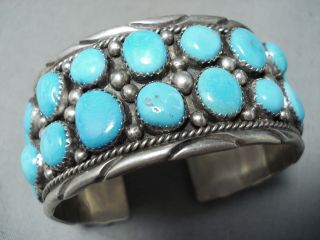 Fabulous Vintage Navajo Turquoise Sterling Silver Bracelet