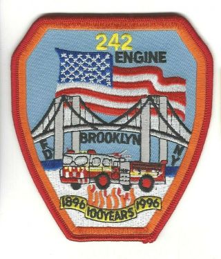 York City Fire Dept.  Fdny Engine 242 Brooklyn 100 Years Patch -