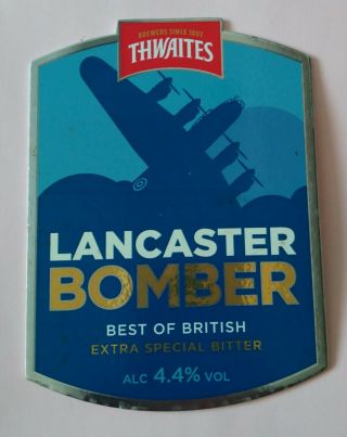Thwaites Brewery Lancaster Bomber British Bitter Ale Pump Handle Clip Badge 4.  4