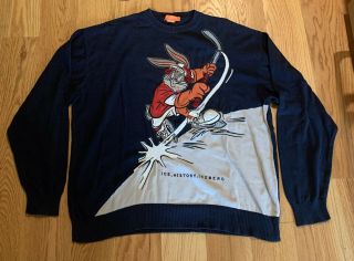 Vintage Ice History Iceberg Bugs Bunny Navy Sweater Size Xxxl Looney Italy