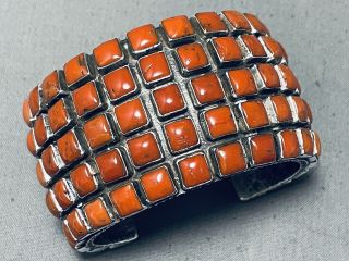 One Of The Best Ever Vintage Navajo Coral Sterling Silve R Bracelet