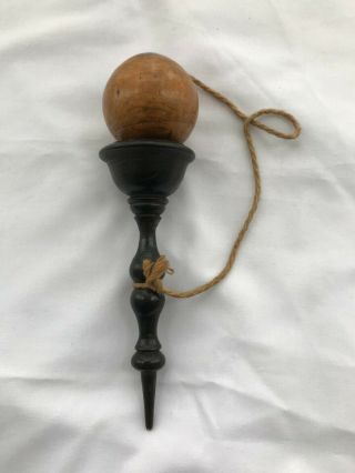 Antique Bilboquet Cup And Ball Game Vintage Treen Lignum Vitae Wooden Toy