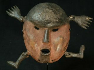 Alaskan Mask With Articulated Limbs - Inuit Or Yupik - Native American Artifact