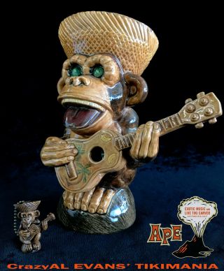 Crazy Al Monkey Ukulele Tiki Mug Coconut Chimp Editiob 6th Of 6 Ofonly100total