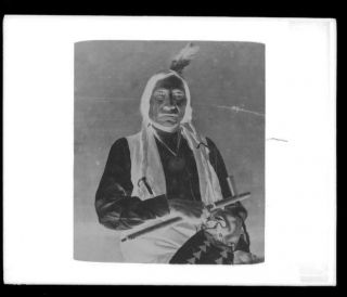 1890s Native American Indian Sioux Chief Red Cloud Glass Photo Transparency - BB 3