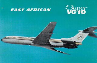 East African Airways Vickers Vc10 1960s Airline - Issue Postcard