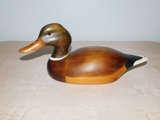 Vintage Decoy Country Traditions Hand Painted Wood Carved Mallard Duck Signed