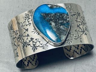 Stunning San Felipe Huge Pilot Mountain Turquoise Sterling Silver Bracelet