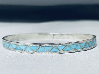 Sherry Martinez Vintage Navajo Turquoise Sterling Silver Bangle Bracelet