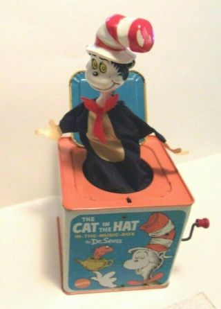 The Cat In The Hat Music Jack In The Box By Dr.  Seuss Mattel Vintage 1970